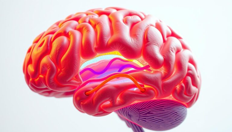 A close-up cross-section of the human brain, meticulously rendered in hyper-realistic detail. The image focuses on the prefrontal cortex, showcasing the intricate neural pathways and synaptic connections that form during habit development. Vibrant colors and subtle textures highlight the dynamic process of neuroplasticity, as new neural networks are forged and strengthened through repetition. The scene is illuminated by a warm, diffused light, creating a contemplative and scientific atmosphere. The composition emphasizes the complexity and adaptability of the brain, inviting the viewer to explore the underlying mechanisms that drive lasting behavioral change.