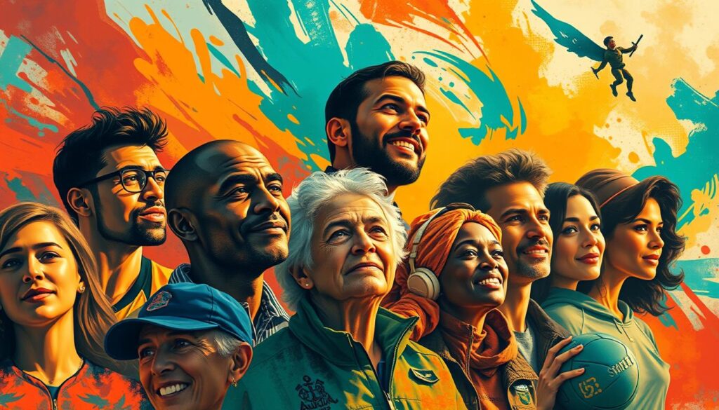 A timeless collection of motivational stories, captured in a vibrant, impressionistic style. In the foreground, a collage of inspiring figures - entrepreneurs, athletes, and visionaries - their faces filled with determination and grit. Surrounding them, a swirling, painterly background of abstract shapes and bold colors, evoking the power and energy of their journeys. Soft, warm lighting illuminates the scene, casting a hopeful, aspirational glow. The composition is dynamic, with a sense of movement and progression, drawing the viewer into the stories of perseverance and triumph. An image that captures the enduring, timeless nature of these motivational tales, inspiring and empowering the viewer to reach for their own dreams and successes.